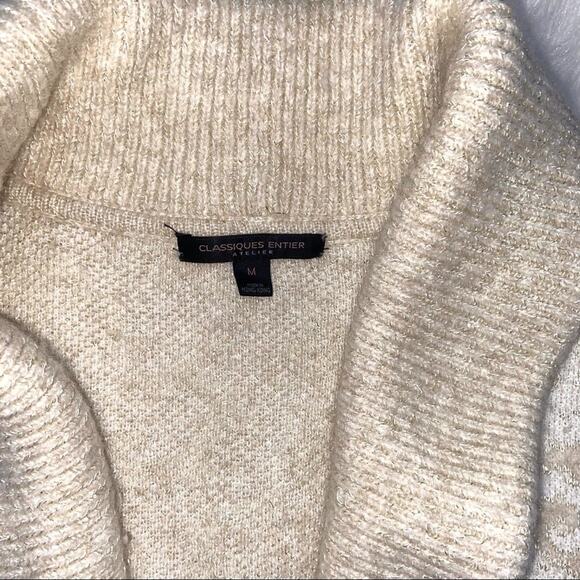 Classiques Entier Women's Cardigan Sweater Beige And Gold Medium - Picture 3 of 6